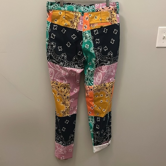 Sun + Stone Patchwork Pants Multicolor Boho Funky Size 30 - Picture 6 of 10